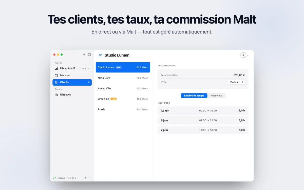 Liste des clients sur Mac